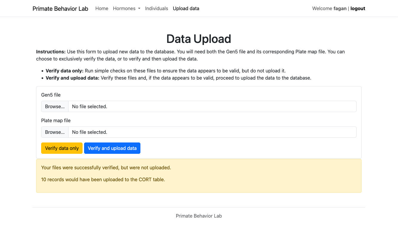 The file uploader verifies submitted files